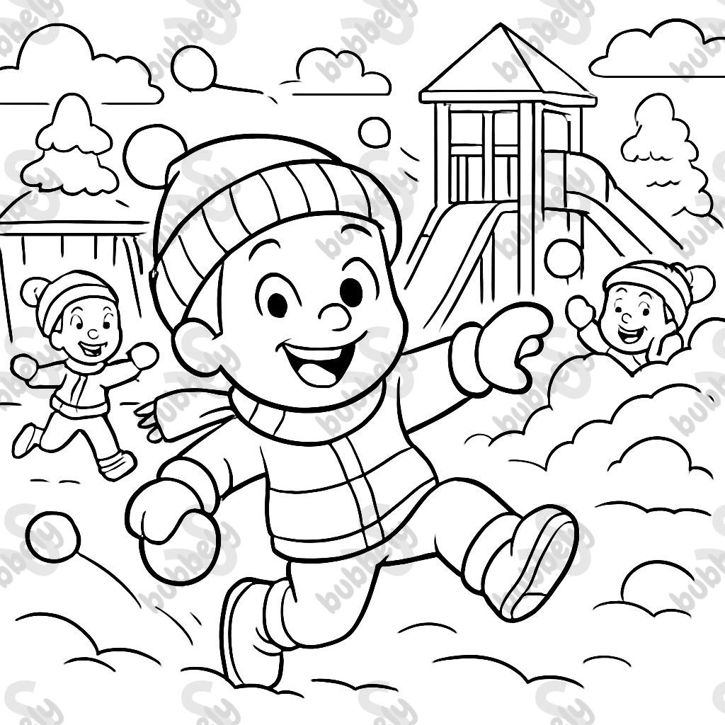 snowball fight on the playground