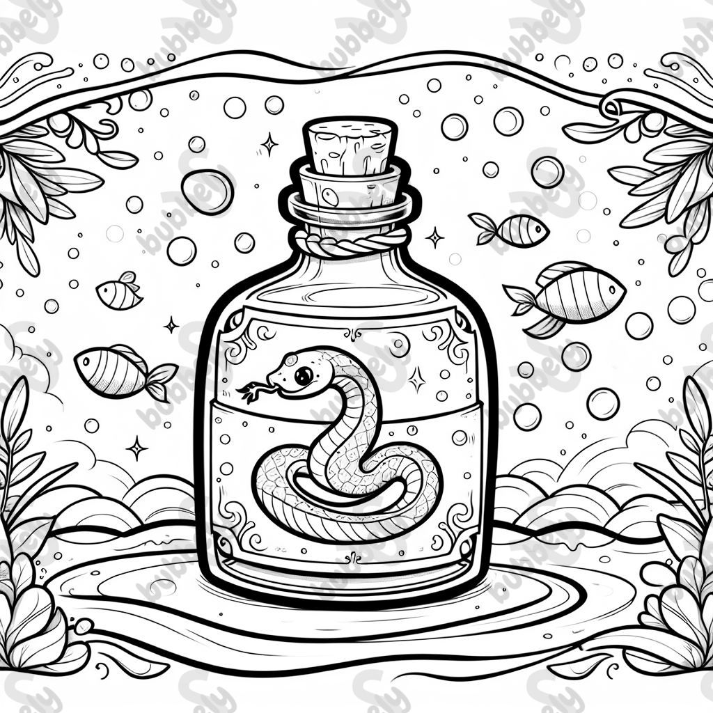 A banded sea snake potion bottle