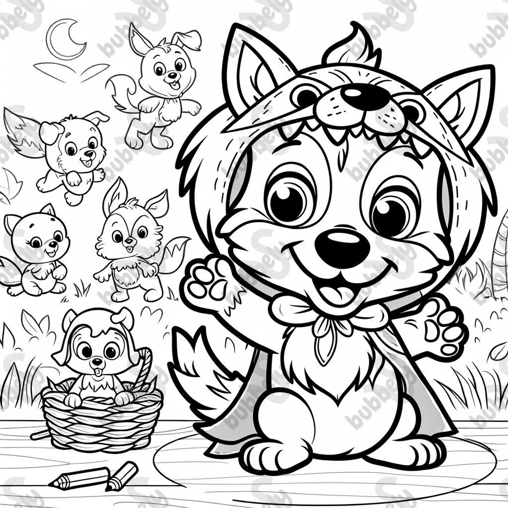 A Jack Russell Terrier wearing a wolf dress