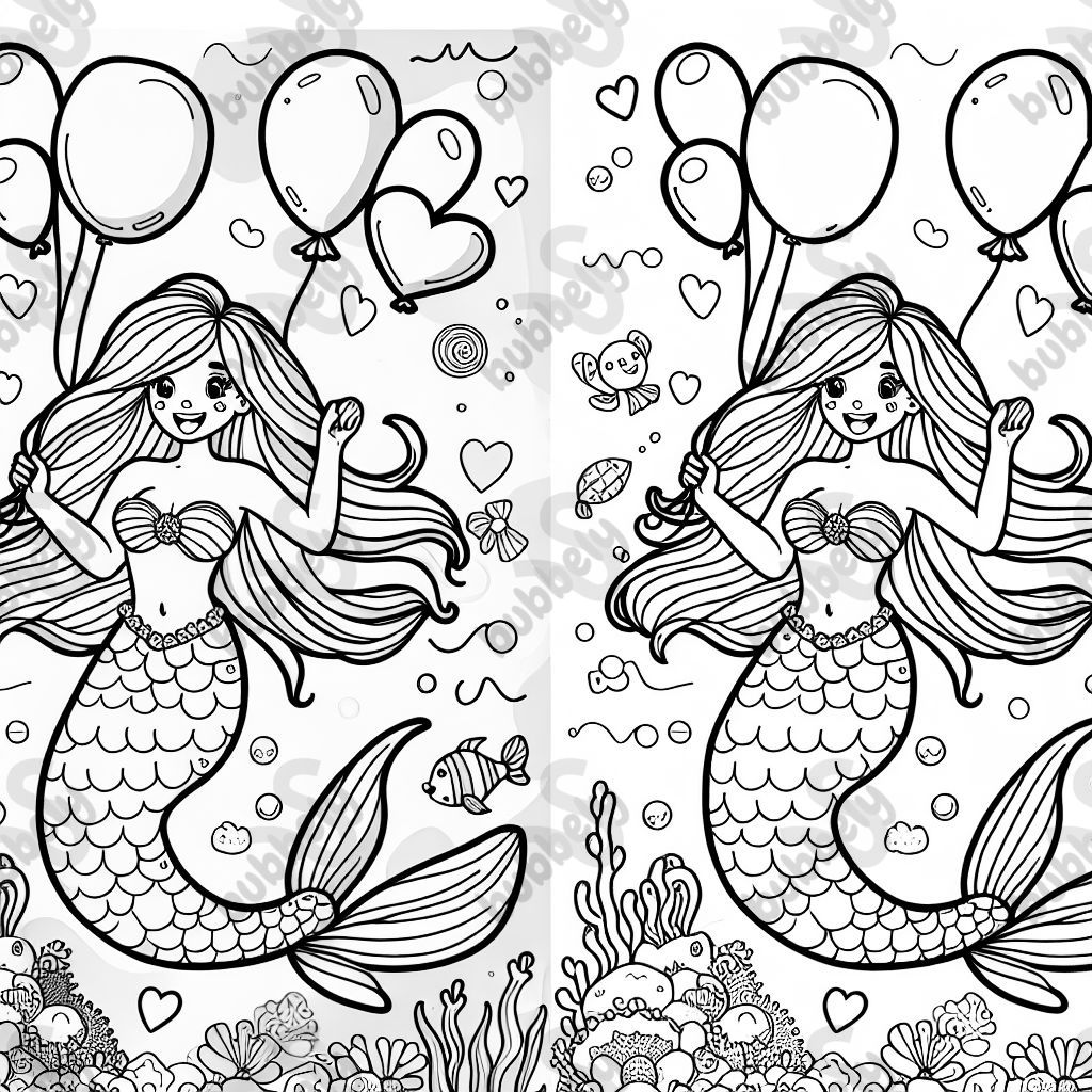 Mermaid with balloons 