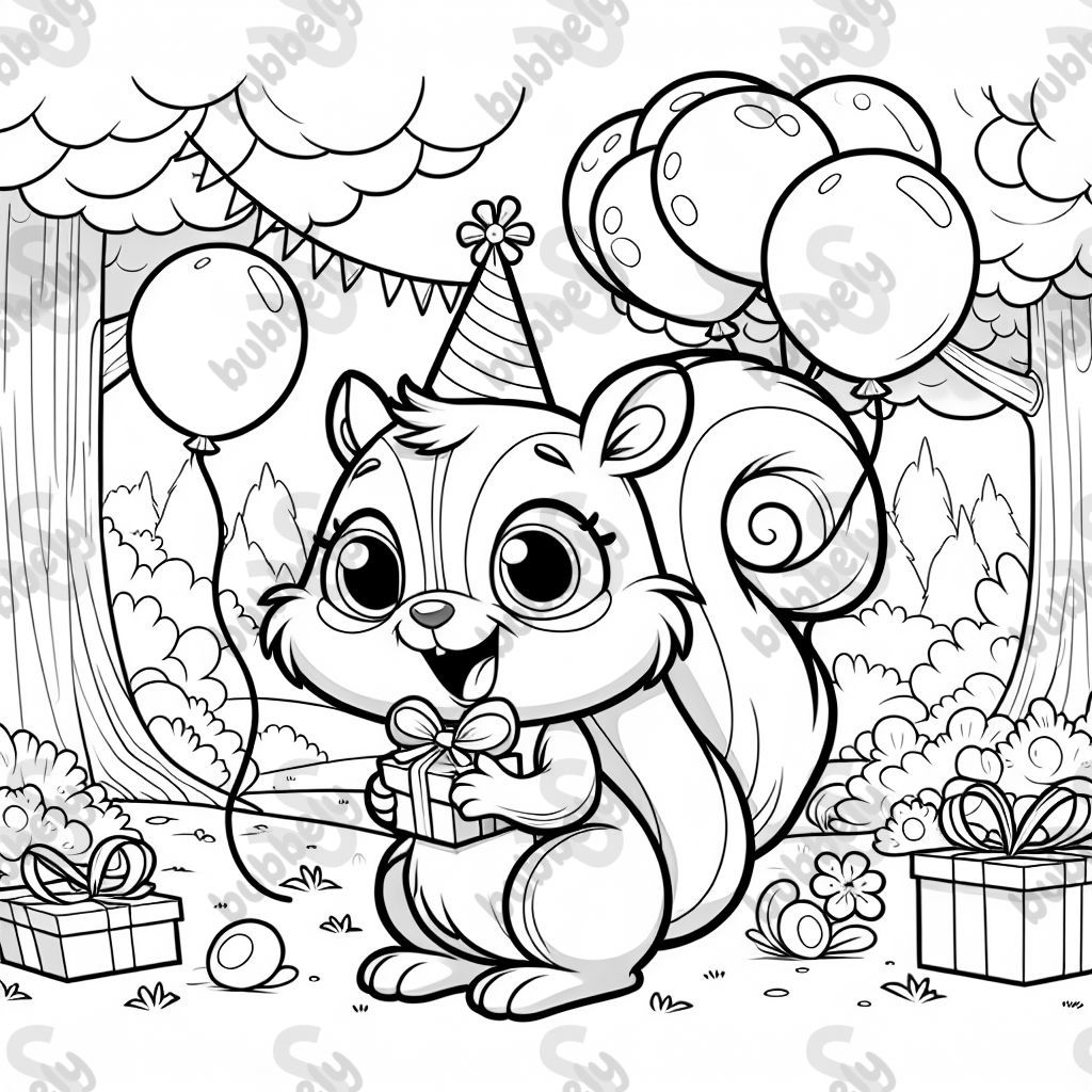 A squirrel at a surprise party