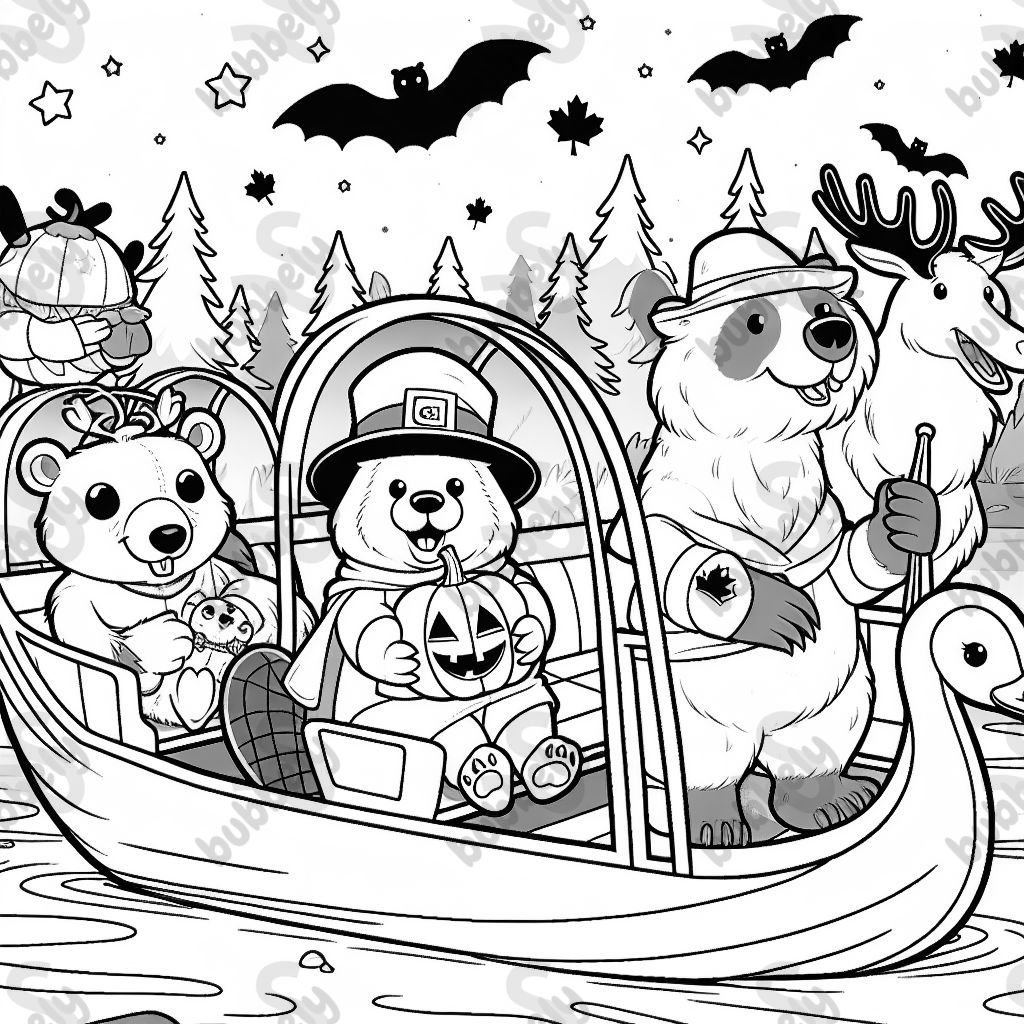 halloween canadian animals at a gondola