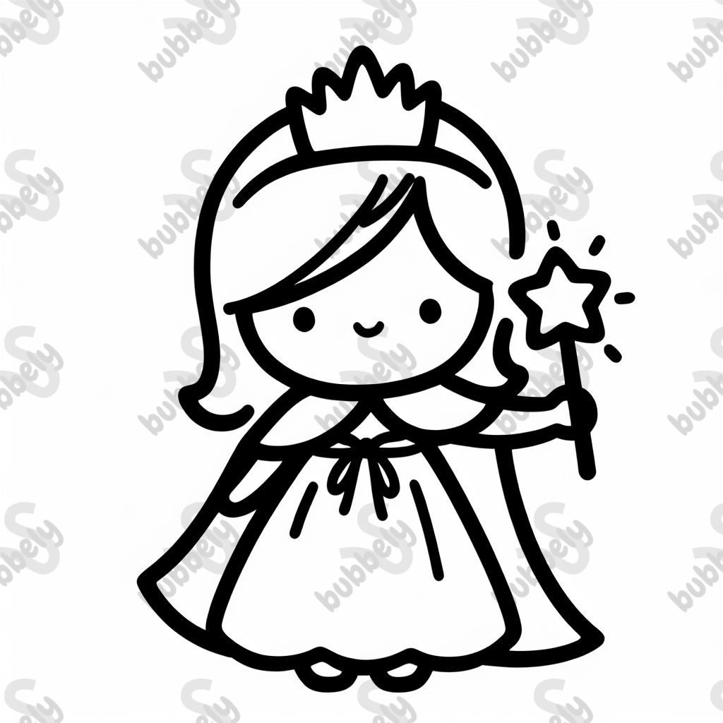 girl with tiara and cloak holding a wand