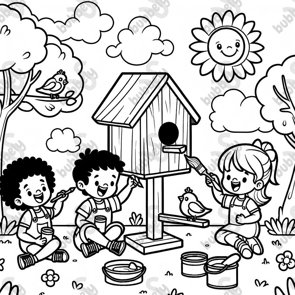 Painting a bird house