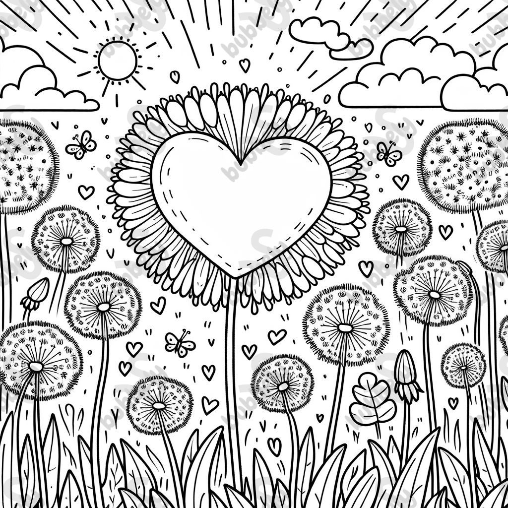 A heart-shaped dandelion in a field of smaller dandelions. It should say: There is only one YOU! A heart-shaped dandelion in a field of smaller dandelions. It should say: There is only one YOU!