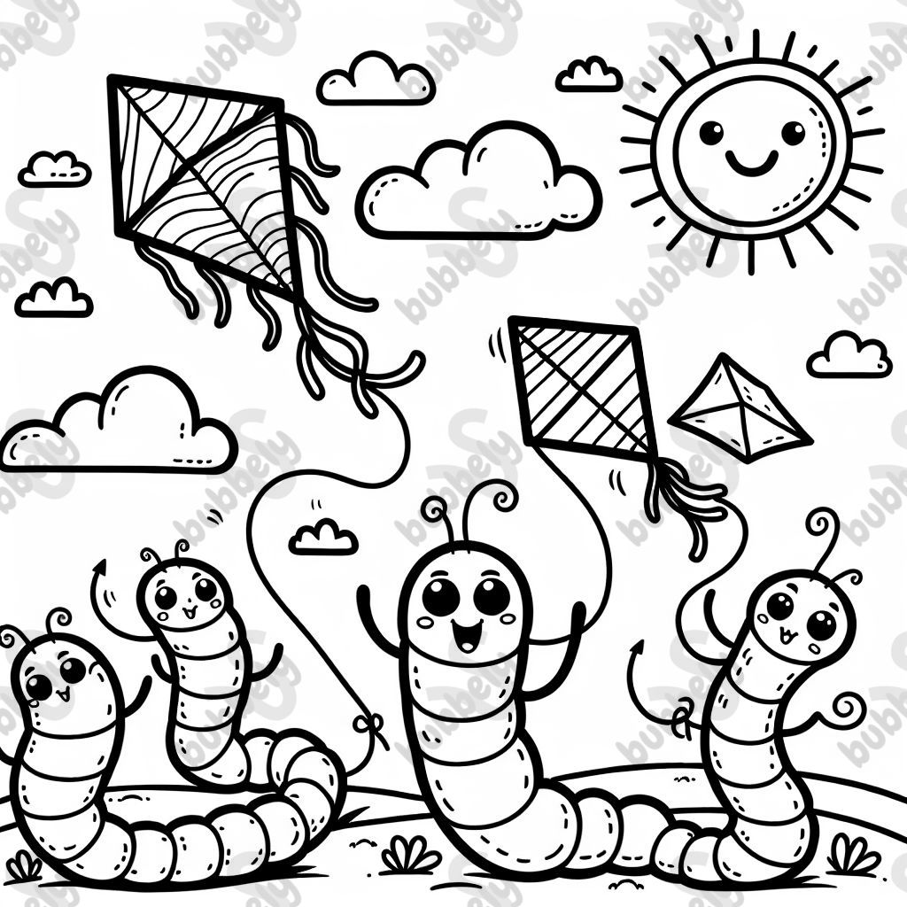 Worms flying kites