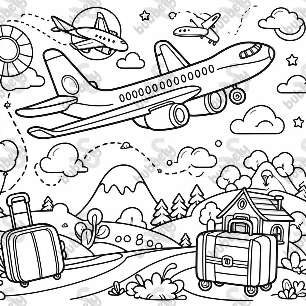 airplane suitcase travel