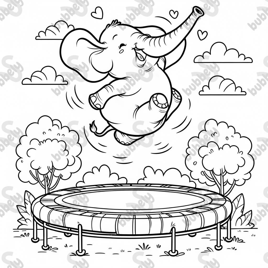 Elephant on a trampoline Elephant on a trampoline