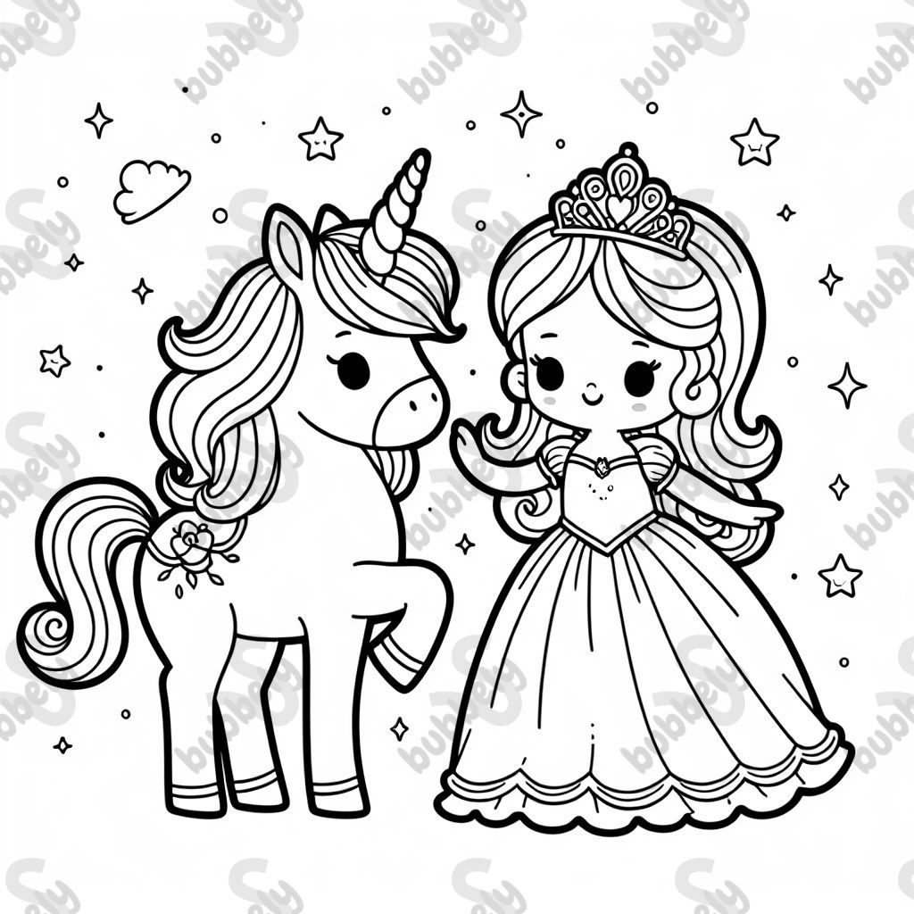 Unicorn and a princess 