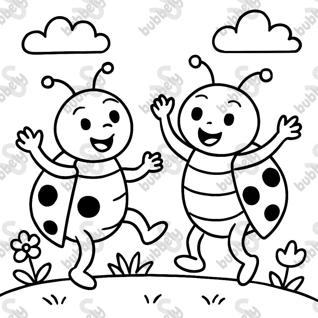 Ladybugs dancing