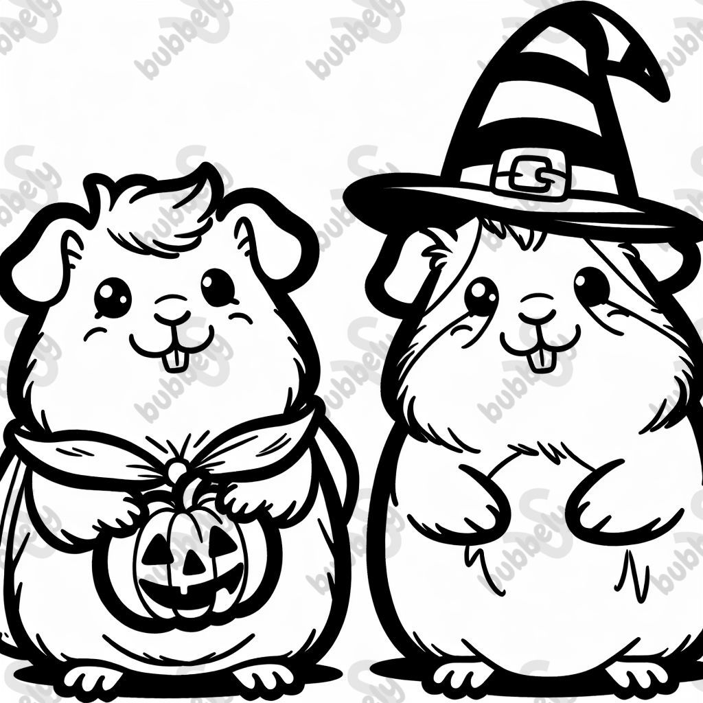 2 guinea pigs in halloween costume