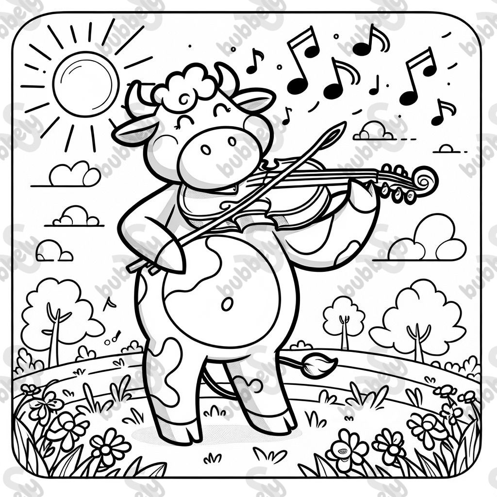 cow playing violin