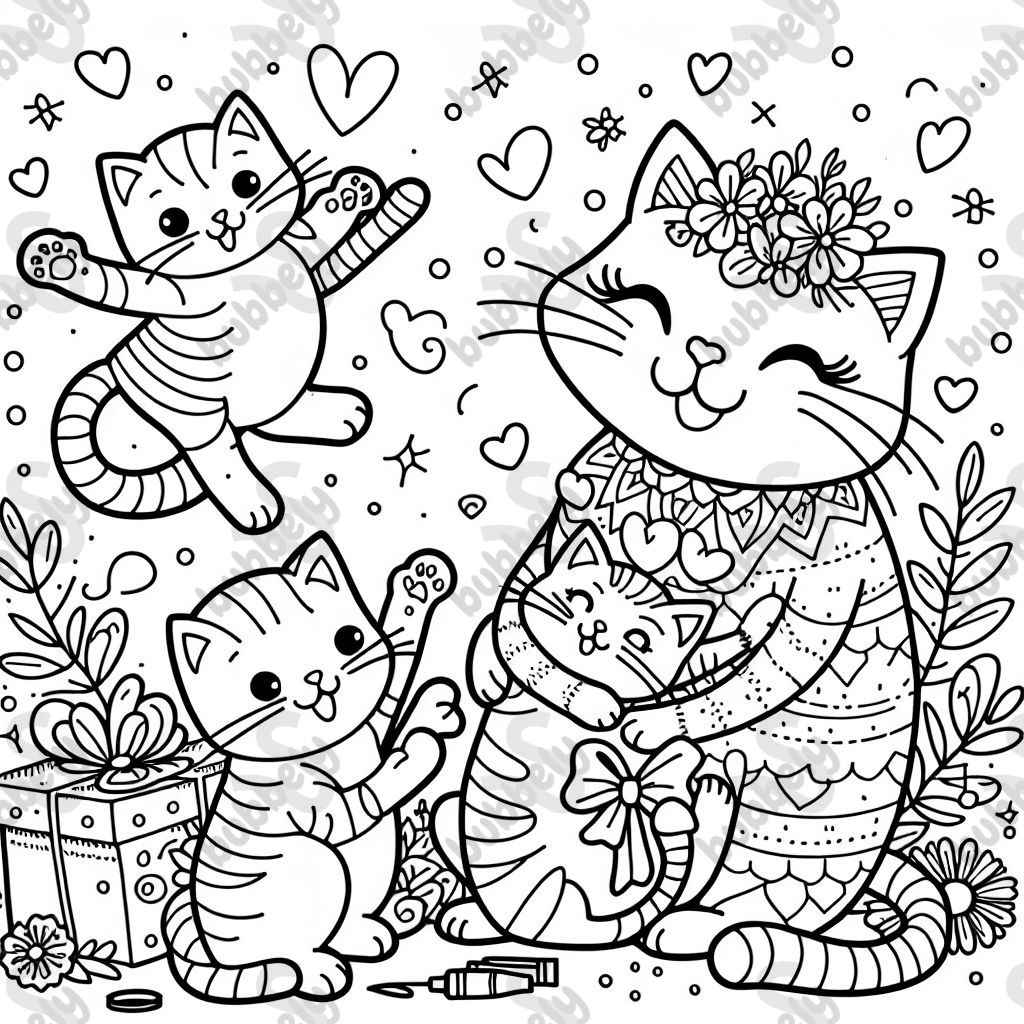 A Mother’s Day card with cats