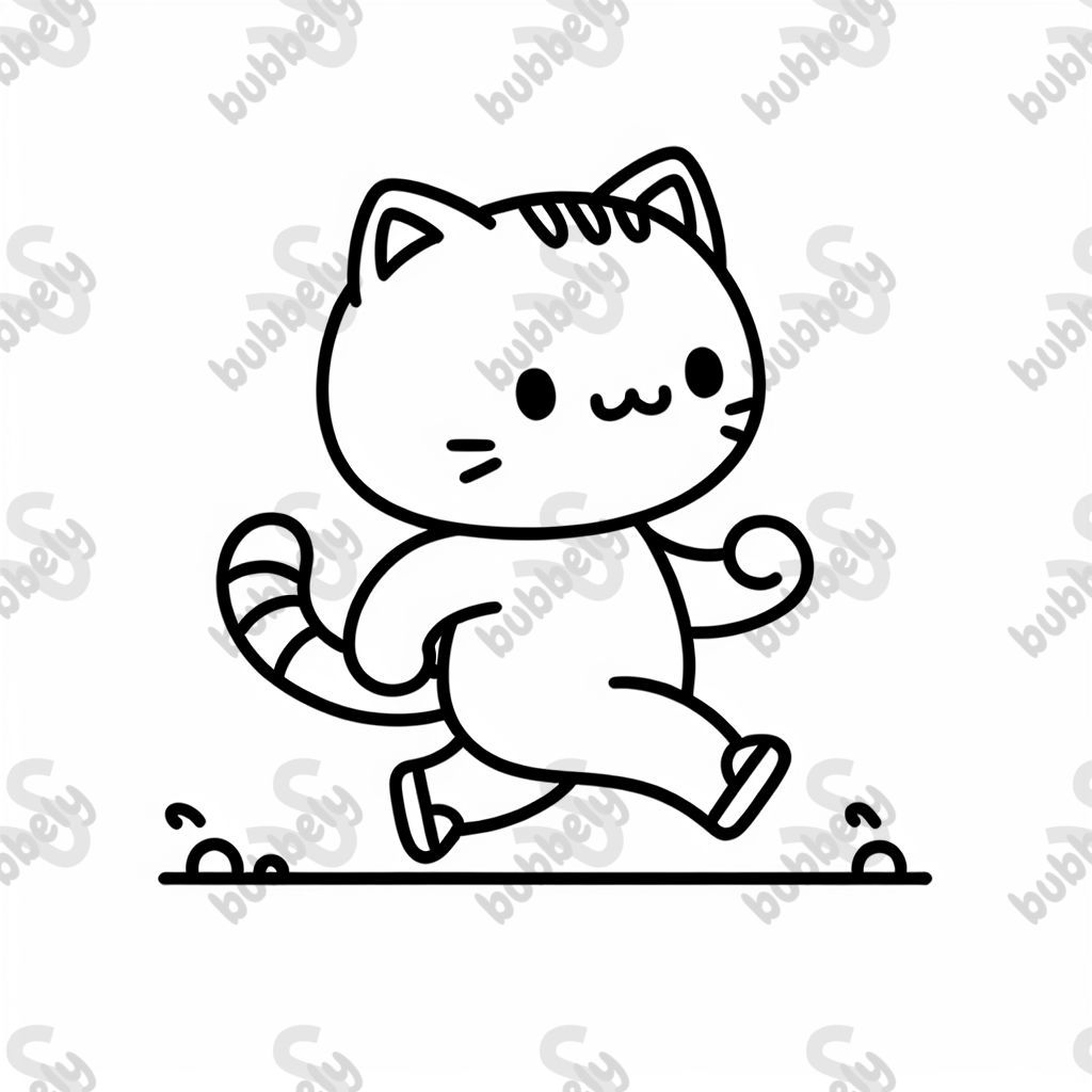 eine Katze die joggen geht