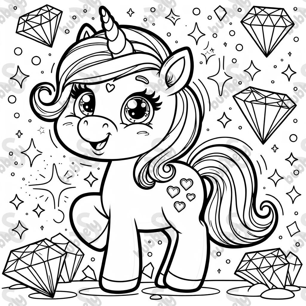 unicorn with diamonds