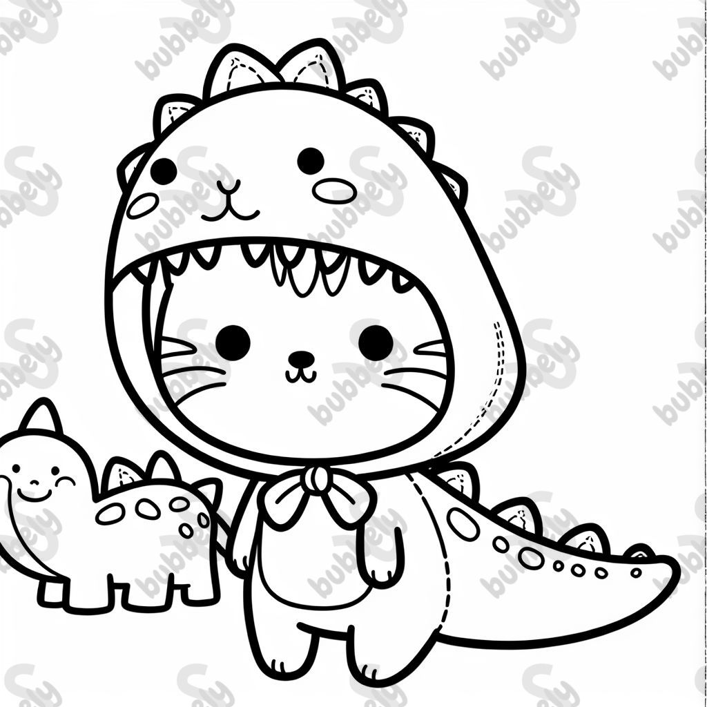 cat in dinosaur costume
