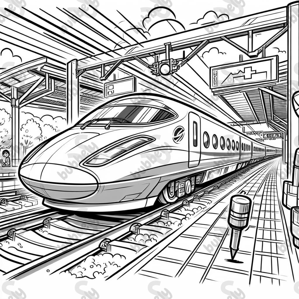 Schnellzug aus Japan fährt in den Bahnhof