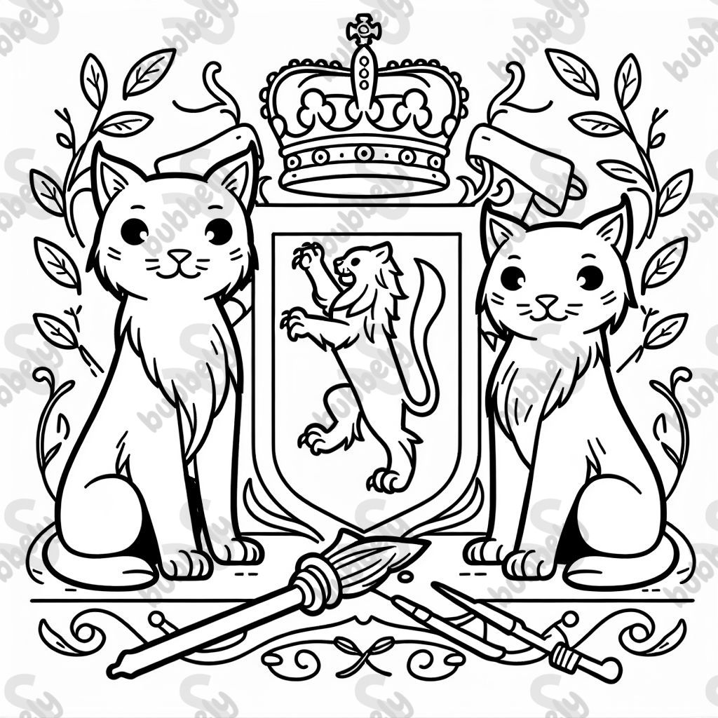 Wappen mit 2 stehenden luchsen