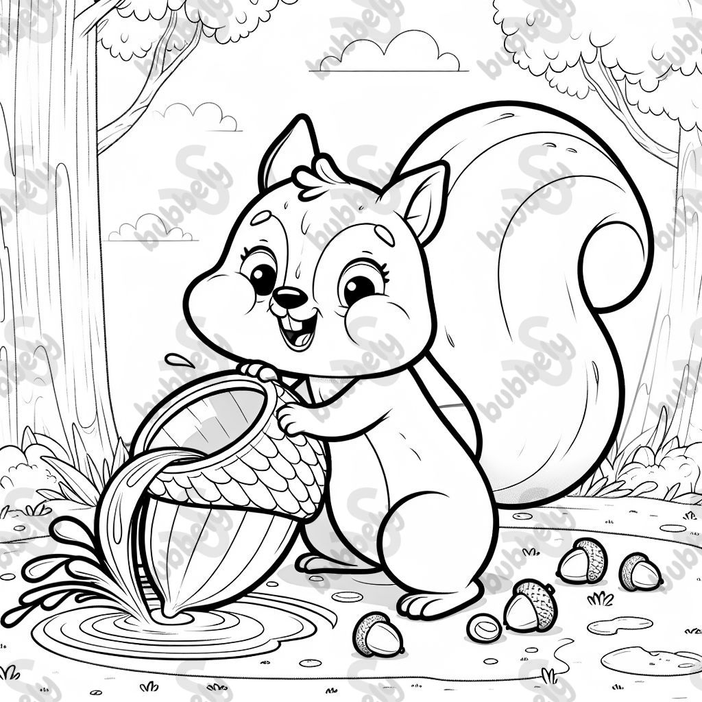 squirel pouring water