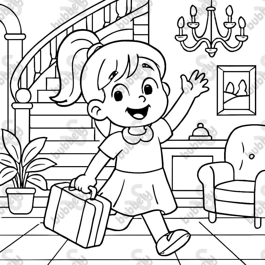 Une petite fille profitant de son temps dans un hôtel de luxe.