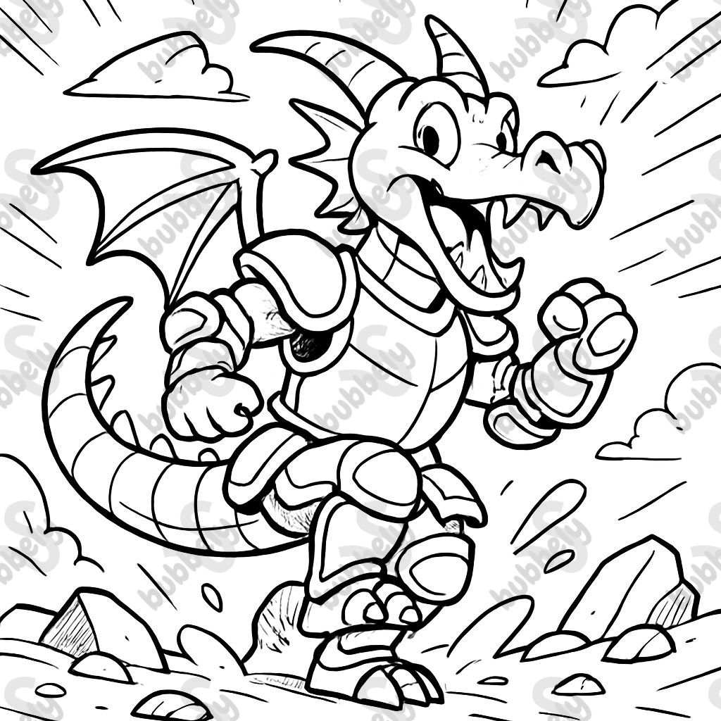 un dragon portant une armure