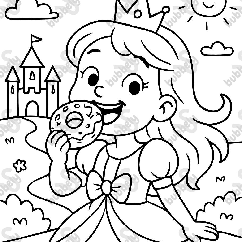 La princesse mange un donut La princesse mange un donut