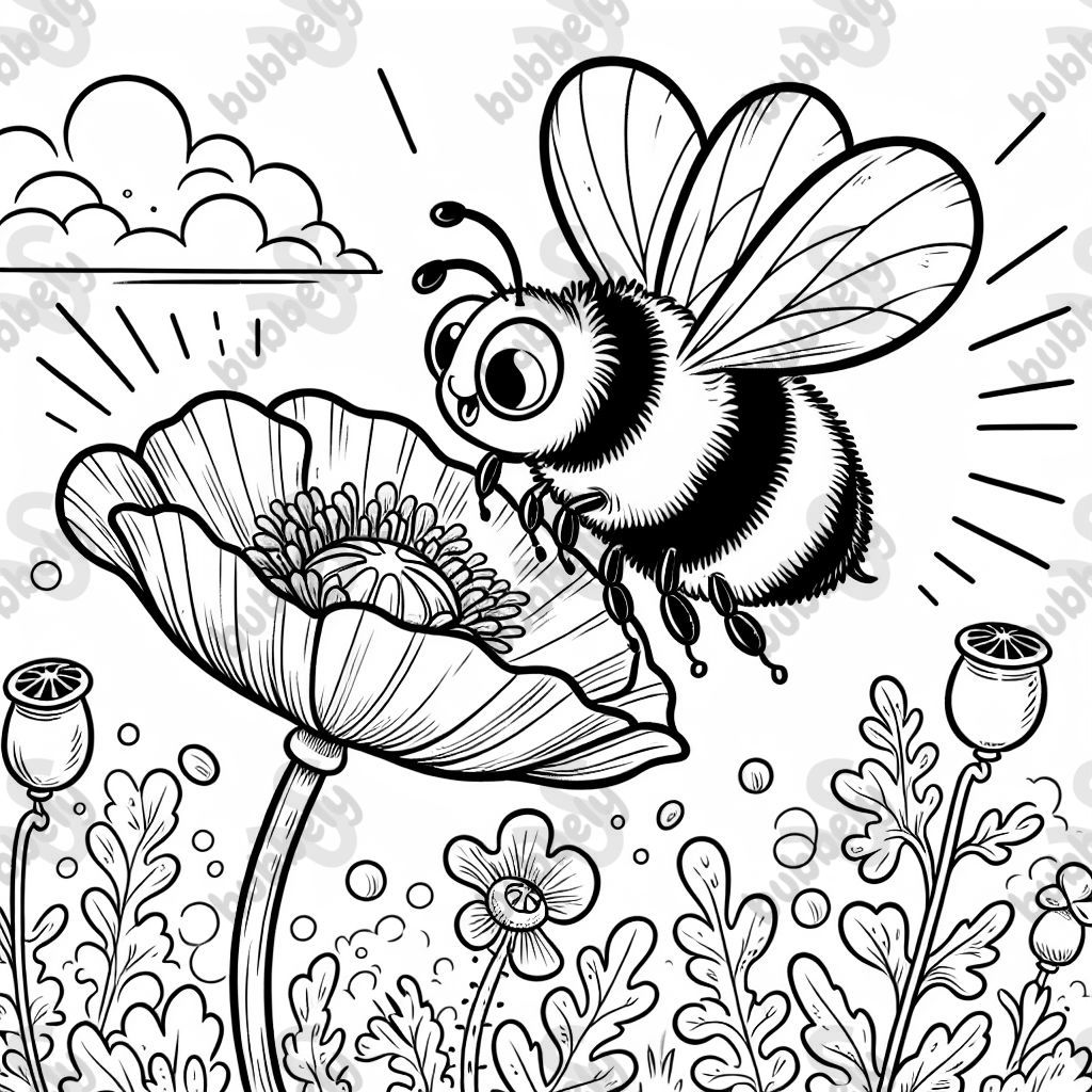Bumblebee in a poppy