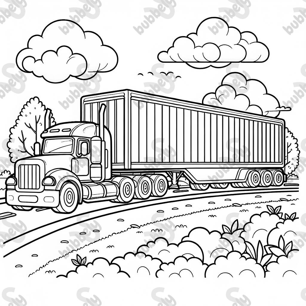 Realistic tractor trailer long