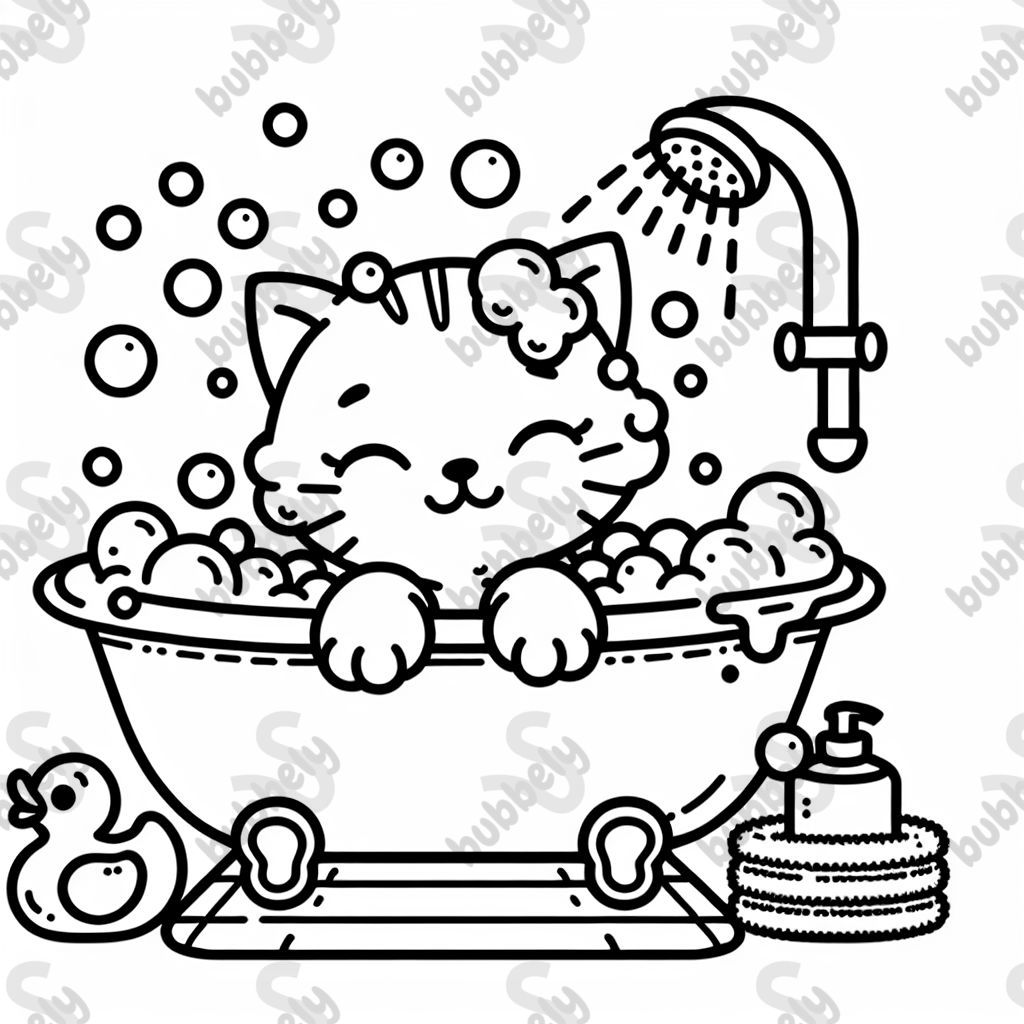 kitten in a bath
