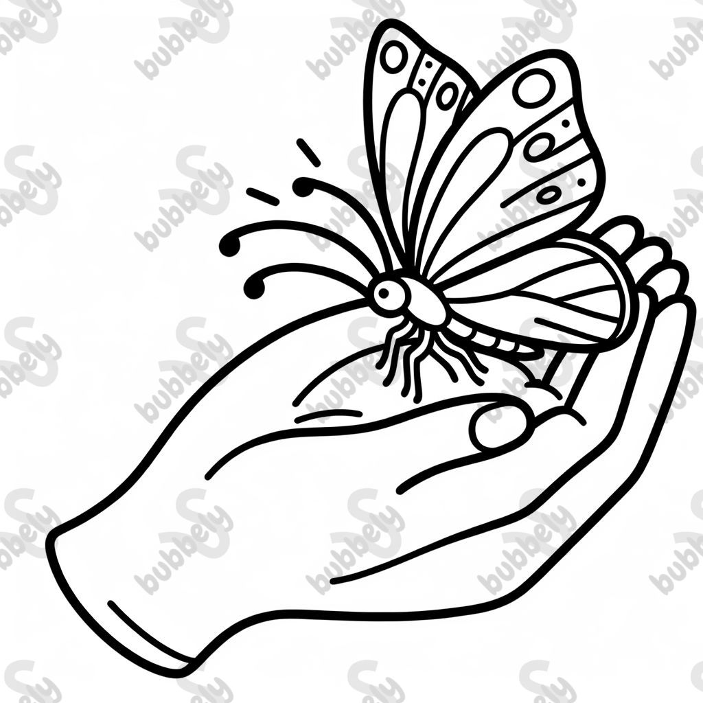 A butterfly resting on a hand