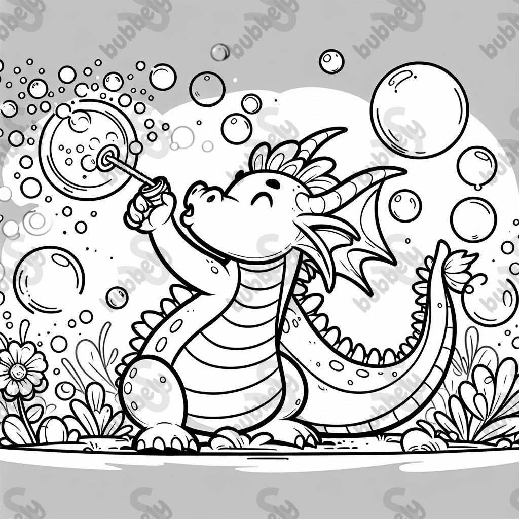 Dragon blowing bubbles
