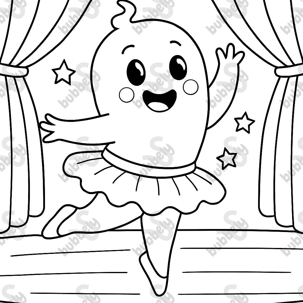 Ghost ballerina on stage in a tutu