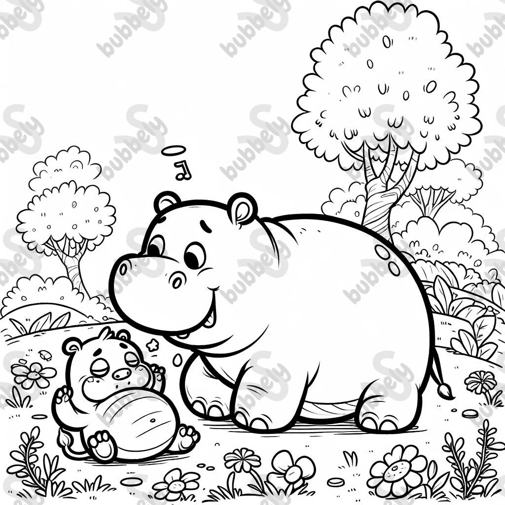 a baby hippo and a snorlax