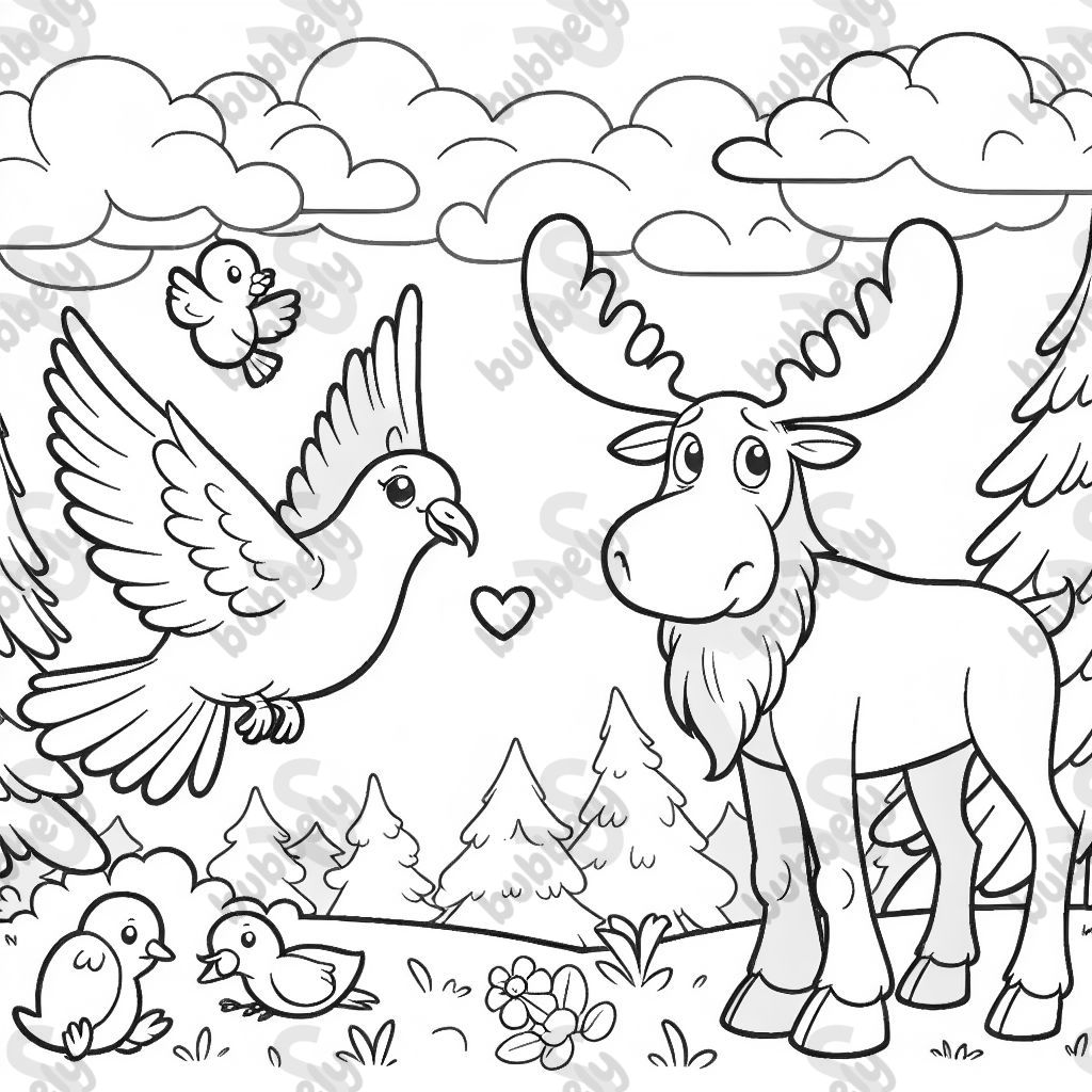 a dove and a moose