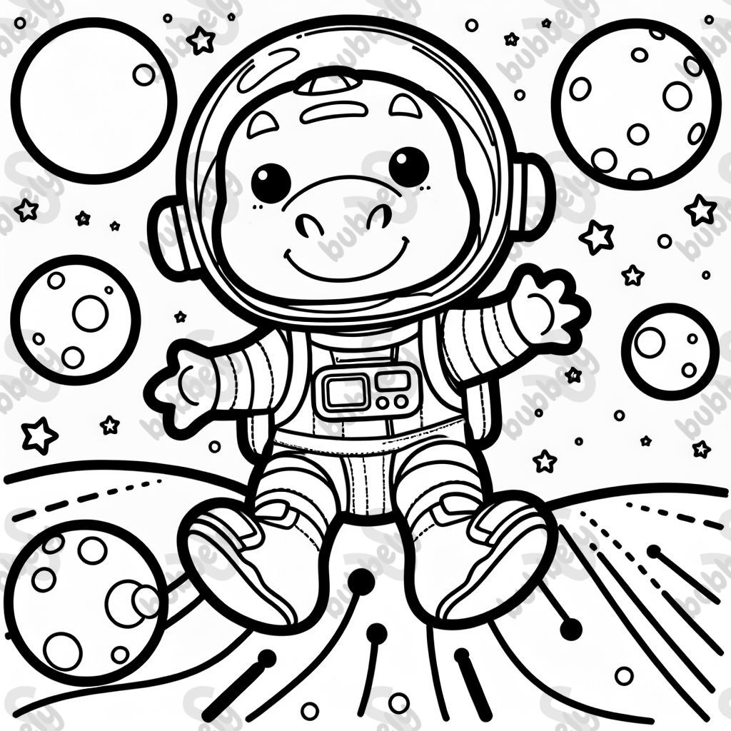 a dinosaur astronaut in space