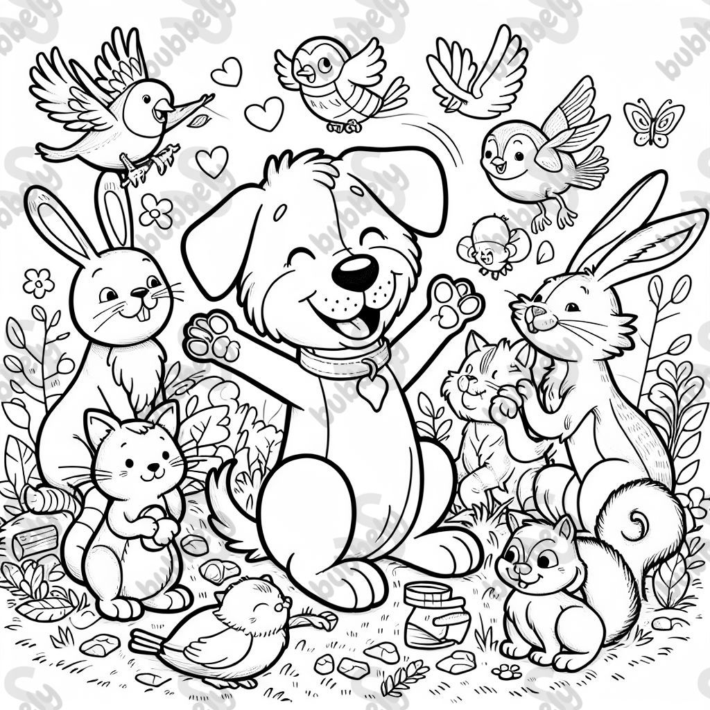 Dog friends with every animal