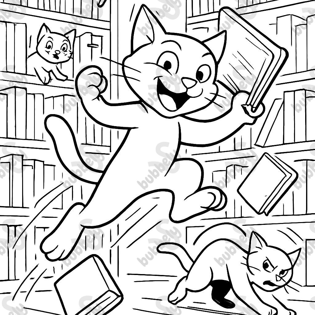 des chats dans une bibliothèque des chats dans une bibliothèque