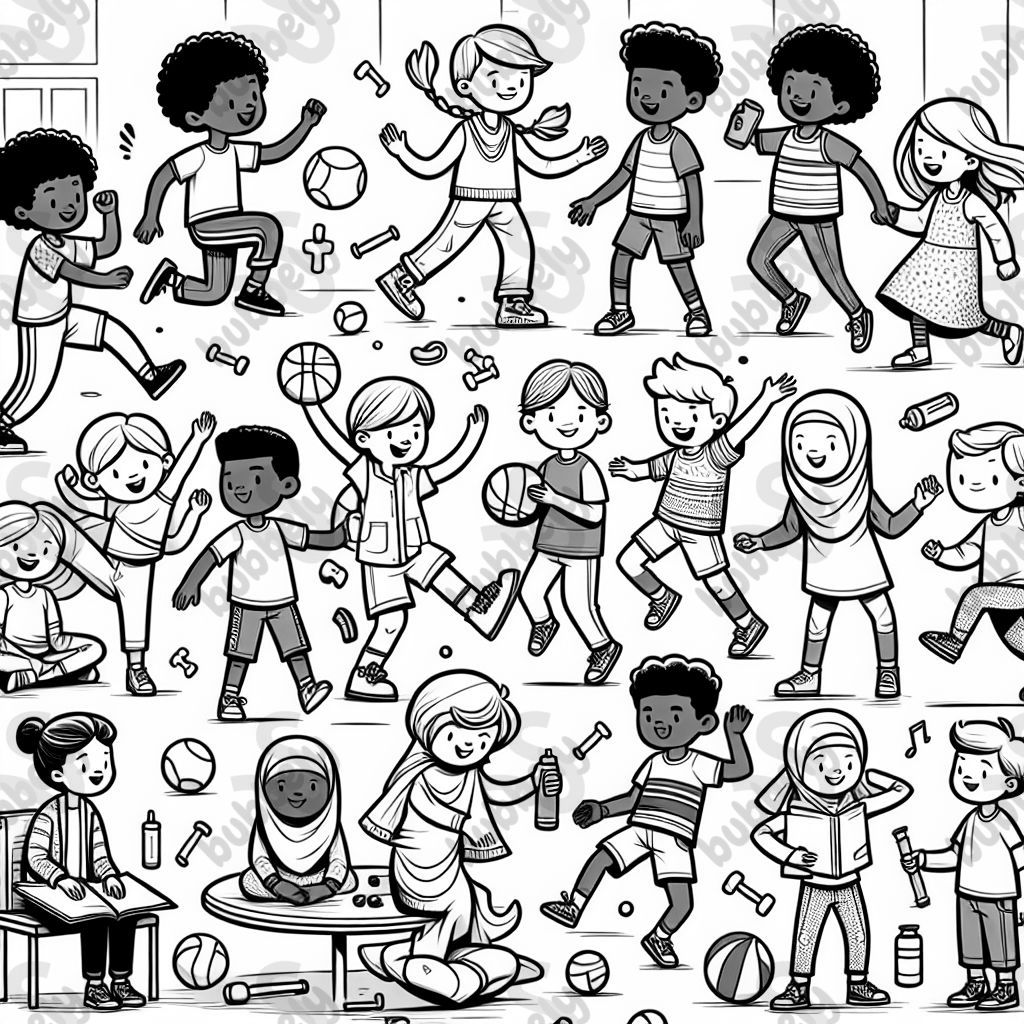 enfants faisant de l'exercice