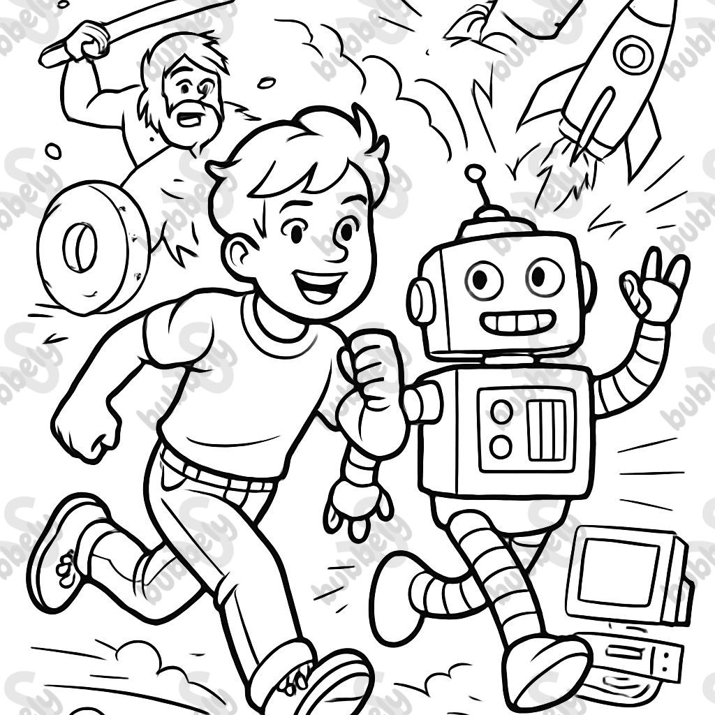 Technology over time with robots