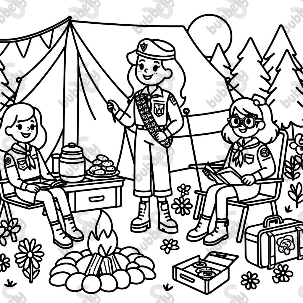 Girl scouts camping