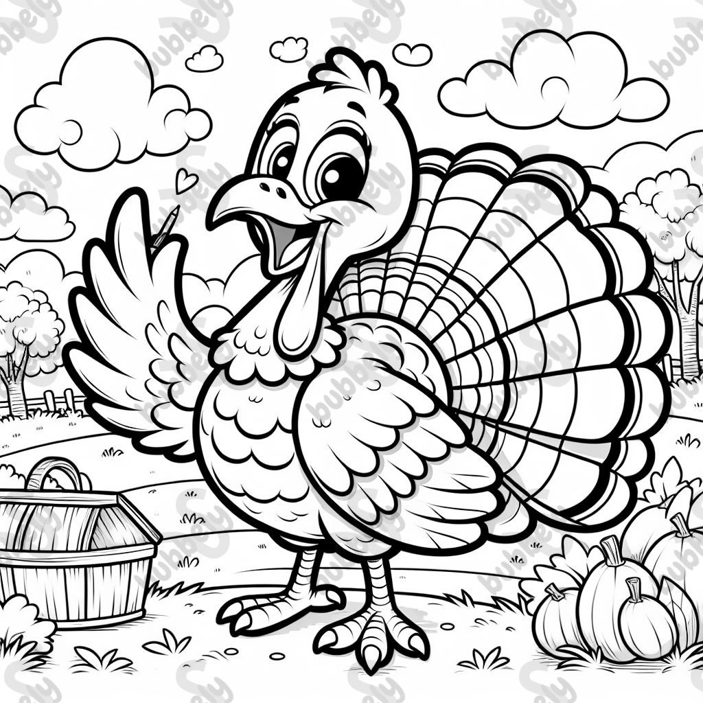 A turkey with a plain backgroud