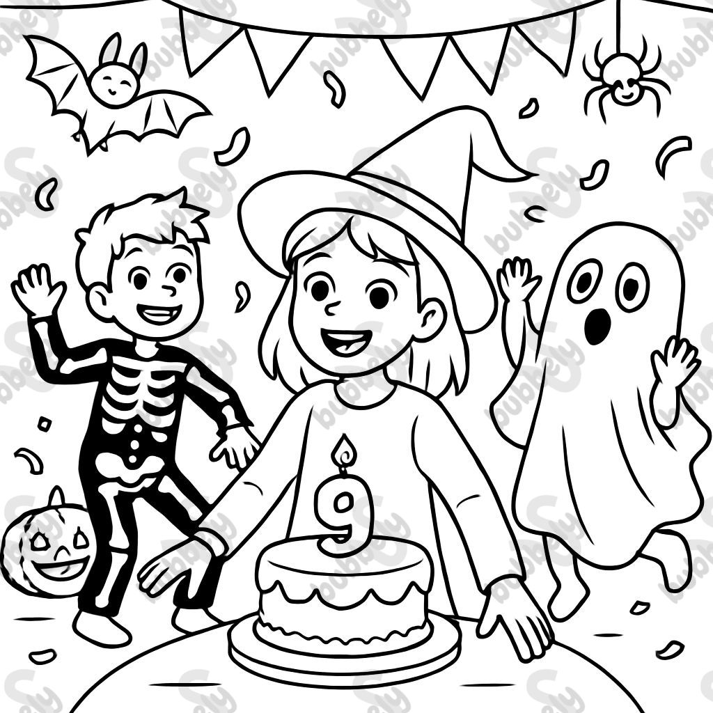 a Halloween birthday party for a girl's 9th birthday