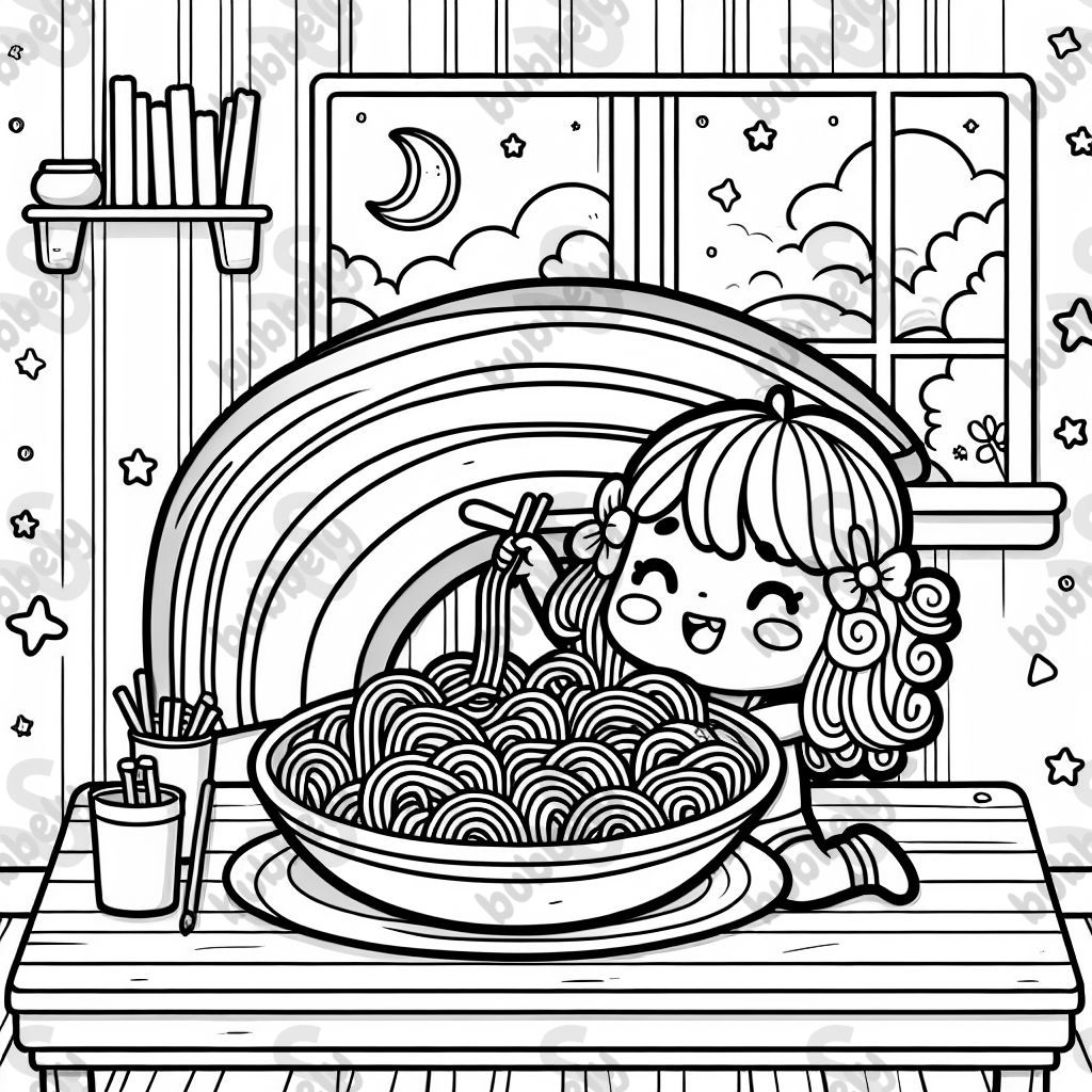 A plate of rainbow noodles