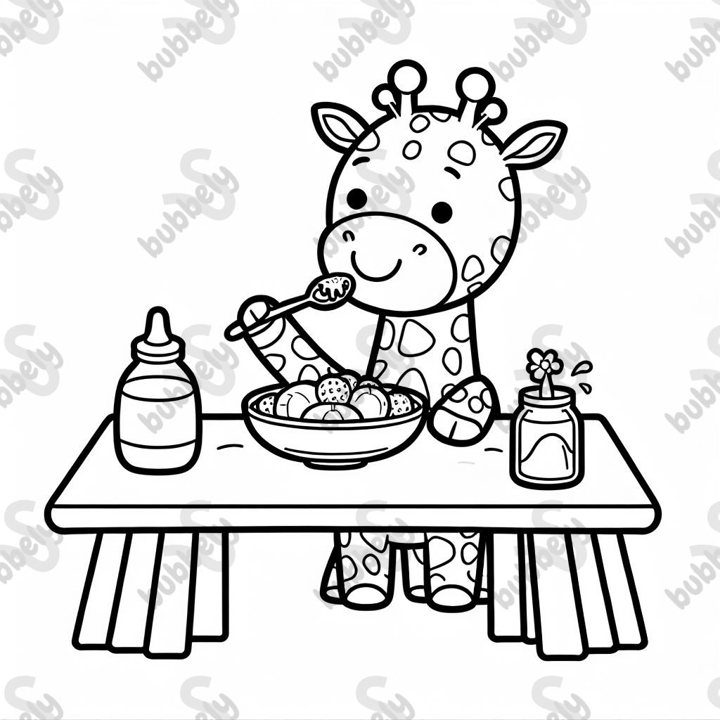 Giraffe die Frühstückt