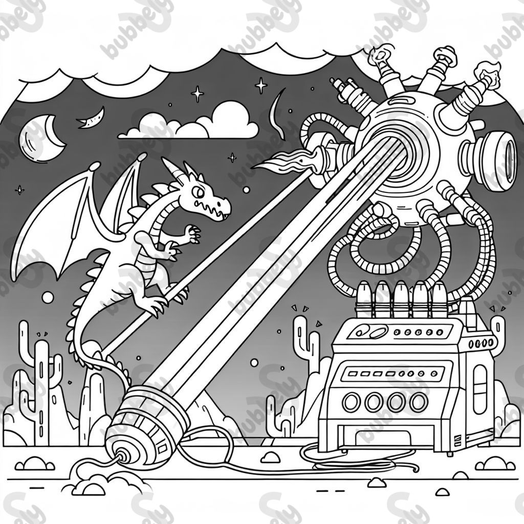 Drache an einer Laserschmelzmaschine