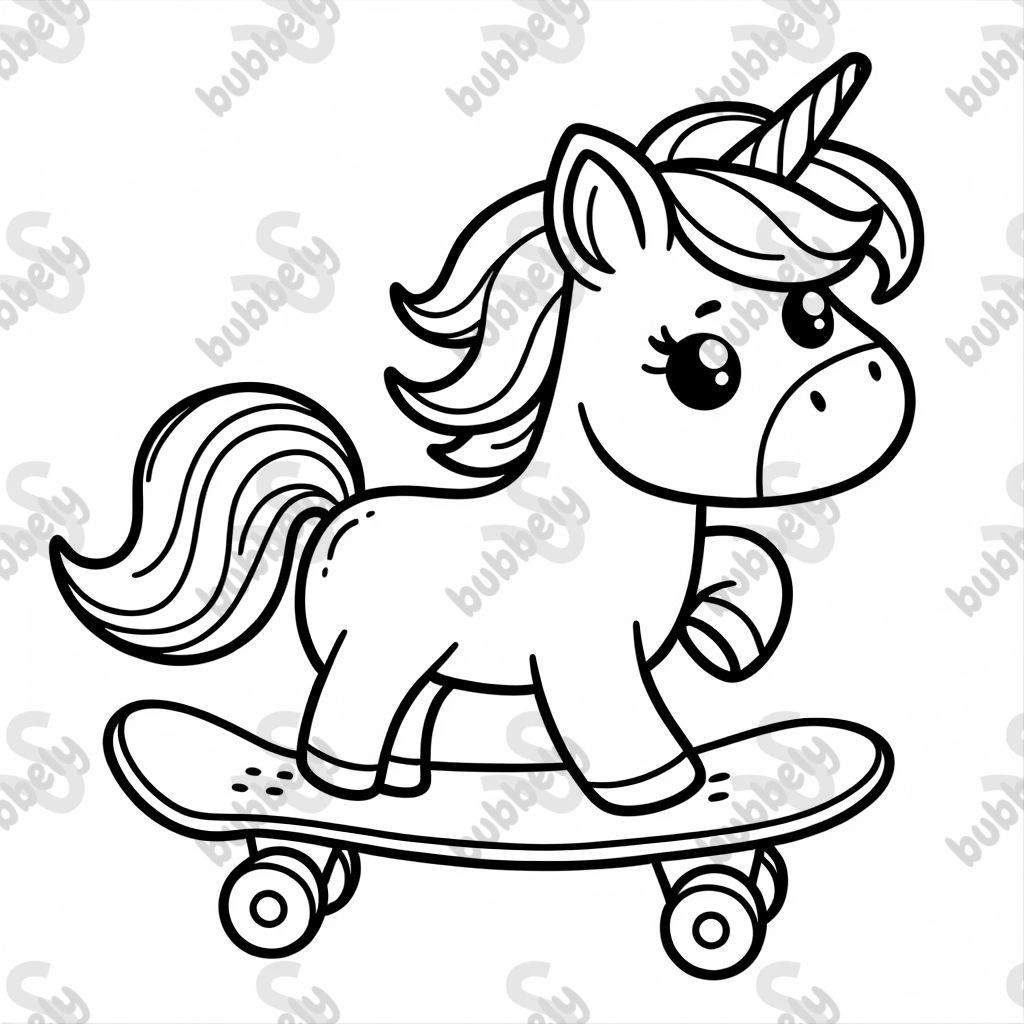 une licorne faisant du skateboard une licorne faisant du skateboard