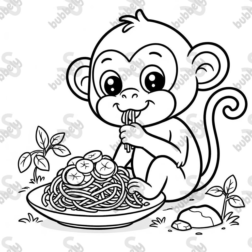 a monkey eating pad tha