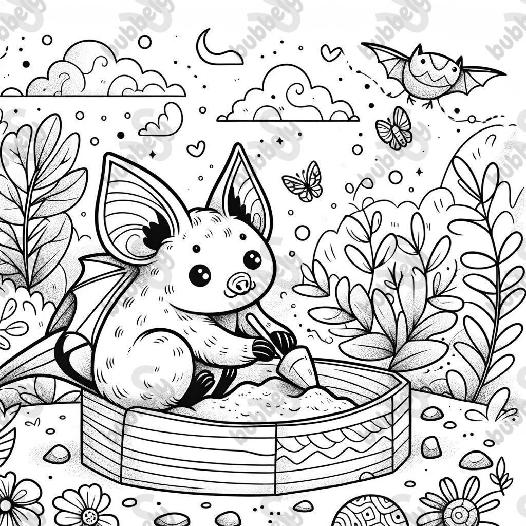 Fledermaus im Sandkasten