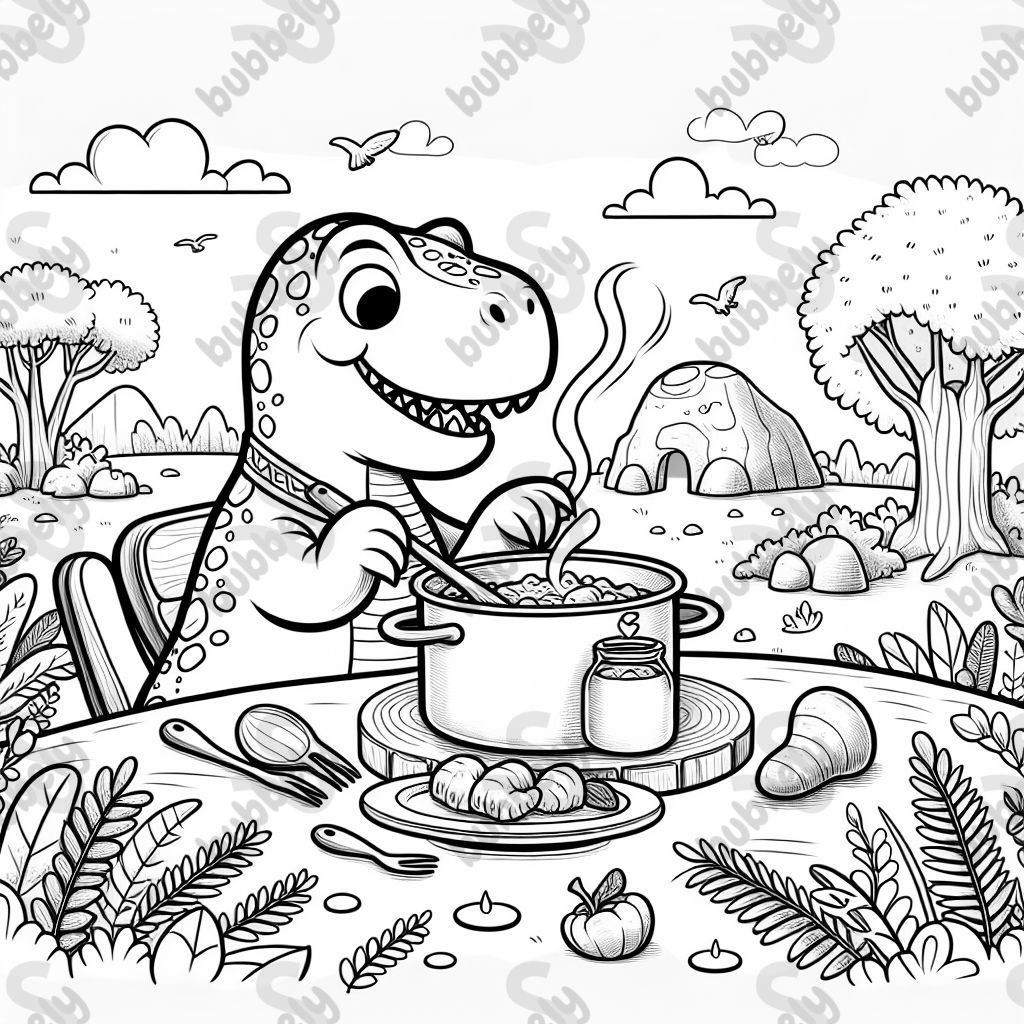 dinosaur make dinner