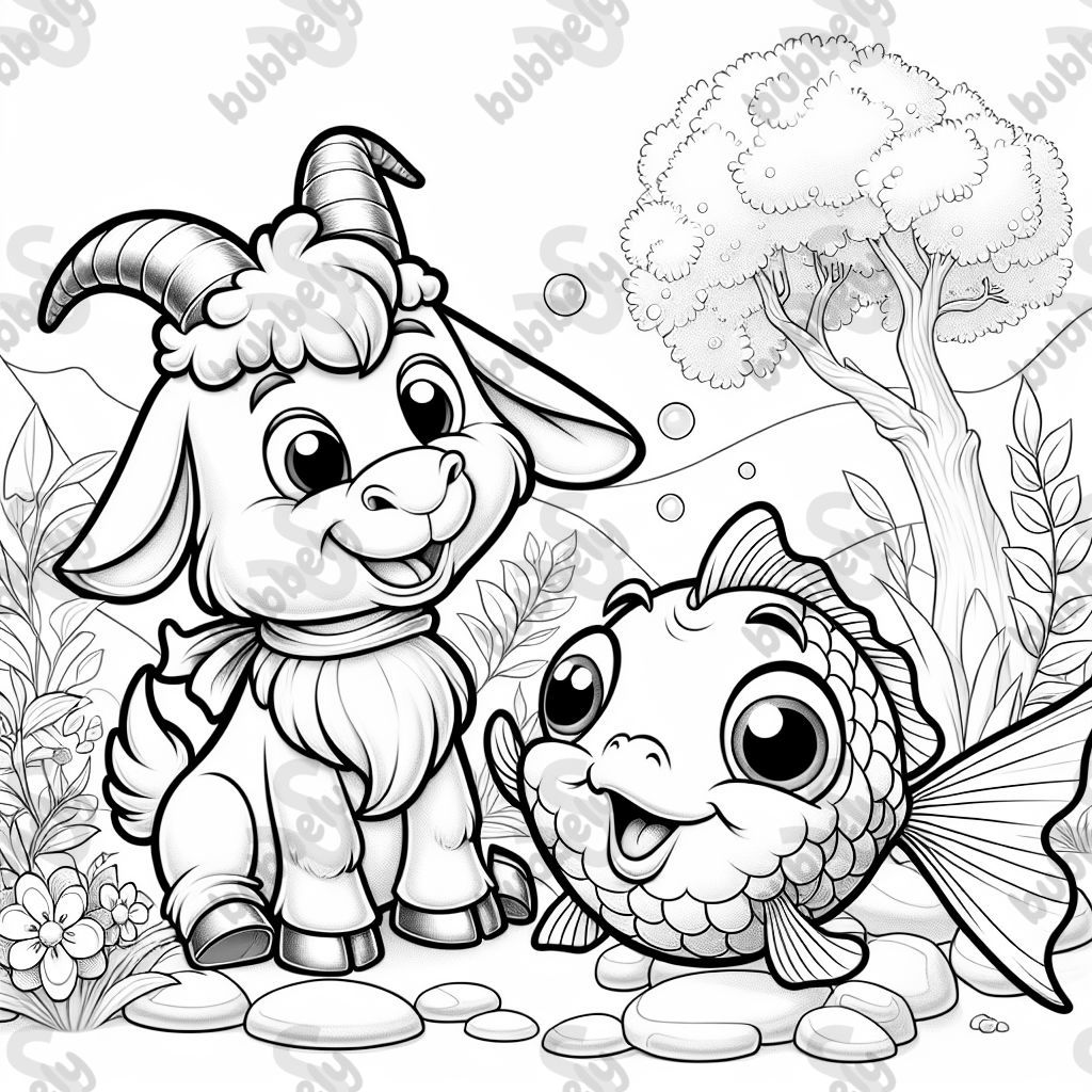 Goat with a friend goldfish